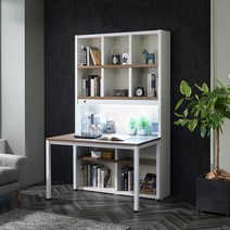 동서가구 스토이 LED 1200정면책상책장 DF911271, 화이트