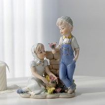 꽃다발 야드로 도자기 인형 오브제 피겨린 장식품