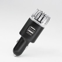 오존 발생기 음이온 공기 살균기 청정기 Ionizer 차량 전원 PM2.5 냄새 제거기 전화 충전 자동차 액세서리, [02] Black, 02 Black