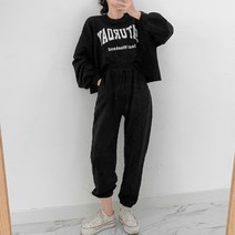 티데일리 여성용 세터데이 오버핏 맨투맨 조거팬츠 트레이닝 세트