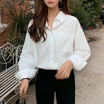 오버클래쓰 여성 셔츠 루즈핏 빅사이즈 기본 단색 박시 남방 자켓
