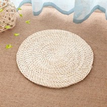 여름 왕골 대 자리 카페트 러그 마작 라탄 돗자리 대나무 cattail 등나무 밀짚 카펫 일본 스타일 매트 tatami futon 쿠션 handmade round rug bay, b, 45x45cm 작은, B