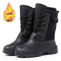Baocn 낚시화 남자 겨울 아웃도어 기모 방수 방한화 롱부츠 23817