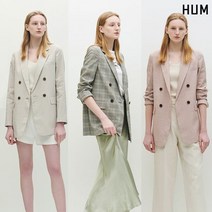 [HUM]여) 린넨 혼방 체크 더블 자켓(HHPECJA537P)