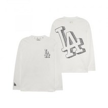(정품)MLB 엠엘비 베이직 메가로고 긴팔 티셔츠 LA (White)