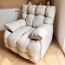 싱글 소파 의자 크림수면 거실 침실 흔들 의자, 오렌지-수동으로앉기81x91x95cm