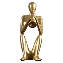 ST SHOP 추상 인간 동상 현대 간단한 수지 크리 에이 티브 추상 입상 조각 입구 크리 에이 티브 룸 홈 사무실 연구, 트럼펫 연주