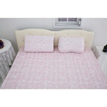 [라텍스 커버 전문 라페어리] 알러지케어 먼지없는 [누빔패드] 사라핑크&화이트핑크[양면사용], 킹 패드(180x200)