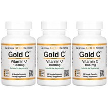 캘리포니아골드뉴트리션 비타민C 메가도스 1000mg 60캡슐 3개(6개월) 아스코르브산