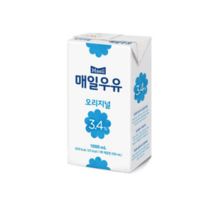 매일우유 3.4% 오리지널 멸균 흰우유 1000ml 12팩/무료배송, 12개
