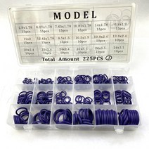 자동차교체부품 18 사이즈 유니버설 자동차 에어컨 HNBR O 링 자동 수리 도구 압축기 고무 실란트 액세서리 265 개, 04 purple-225pcs