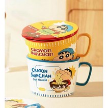 짱구는 못말려 오븐용 짱구식기세트 손잡이 먹방 분식집 그릇 면기, 옐로우