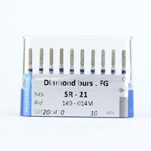 연마브러쉬 폴리셔 10 개대 치과 Dimond Burs SR21 블루 링 중간 그라인딩 도구 140014M 용 고속 16mm FG Shank, 10 SR-21