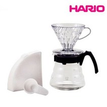 하리오 V60 입문용 핸드드립세트 1~4인용 VCND-02B-EX, 혼합색상, 1세트