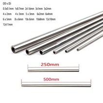 잔디깎기 1 10pcs 250mm500mm 304 원활한 Stainlessy 철강 모세관, 6x4mm  2pcs+250mm