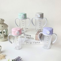 아가프라 트라이탄 빨대컵300ml (단계별선택)아기물병 물통 흘림방지, 트라이탄 실리콘빨대컵(핑크)