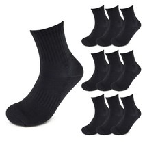 COSOC 두툼한 이중쿠션 중목 두꺼운 스포츠양말 10p, 검정(black)