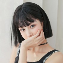 마틸다 단발 짧은 머리 스타일 여성 통 가발 세트, 상세이페이지 참고, 꿀(단품)