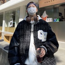 PU가죽코트남봄가을패션럭셔리고급감소향풍야구복자켓오버사이즈디자인감 바시티자켓