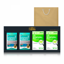 [선물세트] 하루웰빙 킹 프리미엄 프로바이오틱스 2박스 + 슈퍼 프리바이오틱스FOS 2박스 (총 4개입 소형), 단품, 단품