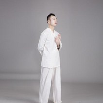 명상복 생활 수련 여성 남자 명상 다도 요가 의류, 색상1+XL