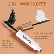 Easilydays Black Mascara for Eyelashes Waterproof Double-ended 2-in-1 Lash Primer & Duo Styling Crea