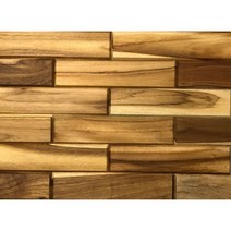 [최저특가] 티크월블럭 8Tx300x70 (44장/1BOX) / 월블럭 / 우드블럭 / 아트월 / 티크 / 벽타일 / 목재블럭