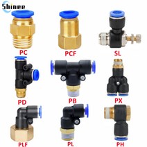 공압 에어 커넥터 피팅 PC/PCF/PL/PLF 4mm 6mm 8mm 스레드 1/8 "1/4 3/8 1/2 스트레이트 호스 파이프, 16 10-04 (10mm-1l2)_04 PD