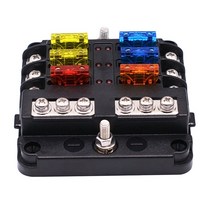 LED 표시기가 포함 된 6 방향 방수 퓨즈 블록 DC 12/24V 자동차 보트 RV 트럭 용 음성 해양 퓨즈 박스가있는 12 회로, 하나, 보여진 바와 같이