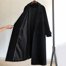 남자롱코트 남자겨울코디 겨울남성 가을 2021블랙 모직 여성 패션 느슨한 벨트 기질은 얇은 캐주얼 울 트렌치 오피스 레이디