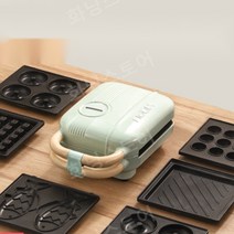 분리형 와플 메이커 크로플 붕어빵 레트로 홈데코, 샌드위치 메이커 세트[화이트 + 틀2개]