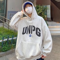 이유까까 남성용 UNPG 오버핏 기모 후드티