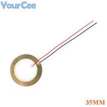 압전 피에조 세라믹 웨이퍼 플레이트 사운더 센서 버저 라우드 스피커 와이어용 직경 12mm, 10pcs 35MM