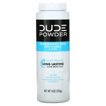 Dude Products Powder Body Powder Fragrance Free 4 oz (120 g)
