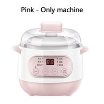 수비드머신 통돌이오븐 양갈비 수비드 스테이크 DMWD-가정용 슬로우 쿠커 1L 전기 스튜 수프 냄비 죽 요리 기계 새 둥지 디저트 메이커 세라믹 라이너 220V, 핑크1