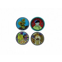 영화사 영화사 원형 명화 자수 와펜 세트 4EA 티셔츠 의류리폼 DIY (5389861)