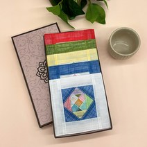 [예원콜렉션] 고급 전통 모시 조각보 컵받침 코스터 외국인선물 답례품, 08 청색