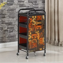 레트로 5단 미용실 츄레이 미용 트레이 가위 정리대 기자재 카트 웨건, W