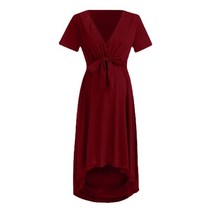 키작녀임부복 임산부원피스 만삭드레스V넥 반팔 벨트 여성 수유 드레스 2022 출산 의류 플러스 사이즈