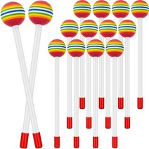 14 Pcs 롤리팝 드럼 Mallet 스틱 라운드 레인보우 해머 타악기 플라스틱, Blue
