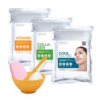 린제이 모델링팩 에스테틱 피부관리샵용 1kg, 콜라겐+팩도구3종+해면, 1세트