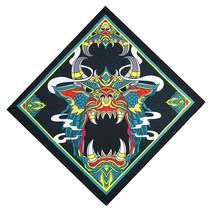 AIWOLU 남성용 반다나 - 수분 흡수 프린트 다용도 멋진 해적 반다나 헤드 랩 손수건, Blue Dragon 2