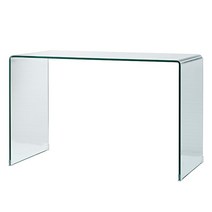 좁고긴 창가 침대 틈새 화분 고스트 테이블 좁은 사이드, 투명 유리 (L120 x W50 x H75)