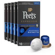 Peets Coffee Decaffeinato Ristretto 피츠 에스프레소 디카페인 리스트레토 미디엄 로스트 9 10캡슐 5팩
