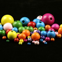 풍부한 색상 라운드 나무 스페이서 비즈 5-25mm 친환경 공 느슨한 DIY 쥬얼리 세공 아기 장난감 액세서리, 02 5x6mm 300pcs