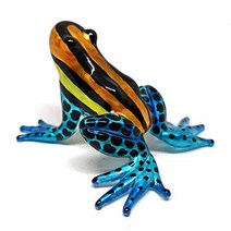 ZOOCRAFT Glass Frog Figurine Poison Dart Animals Hand Blown Painted Art Miniature Gardening Gift Tab, 1