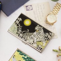 나빌레라 자개명함케이스_동물 명함꽂이 자개공예 스틸 명함집, 황묘농접도-각인추가