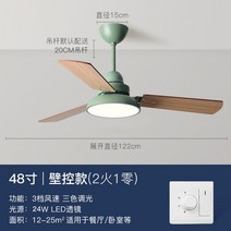 거실샹들리에 노르딕 천장 선풍기 실링팬 식당 응접실이 있다 타프팬 등 현대 심플 침실 가정용 소음방지 2199335134, 그린 48 인치 _조색 벽제어
