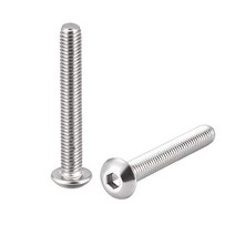 uxcell M5x35mm Machine Screws Hex Socket Round Head Screw 304 Stainless Steel Fasteners Bolts 10pcs, 1