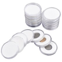 60 PCS 46mm 코인 케이스 캡슐 홀더 적용 투명 플라스틱 라운드 저장 상자, 투명한